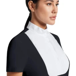 Turniershirt Damen Pleated Bib Jersey, kurzarm