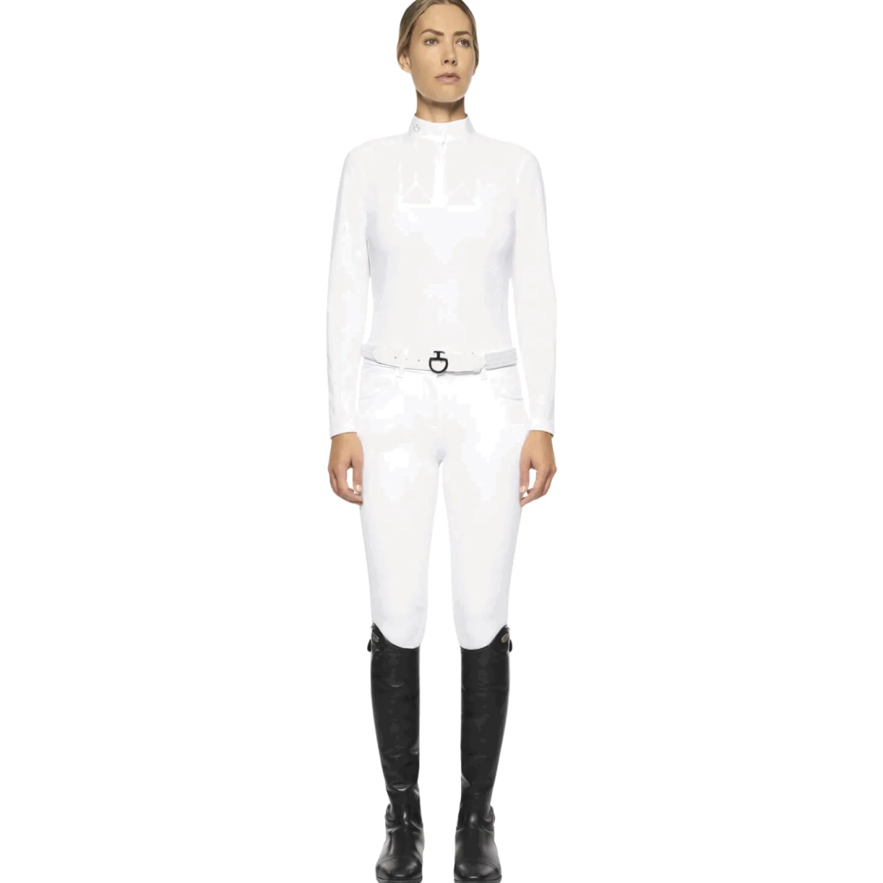 Turniershirt Damen Structured Poplin Bib, langarm