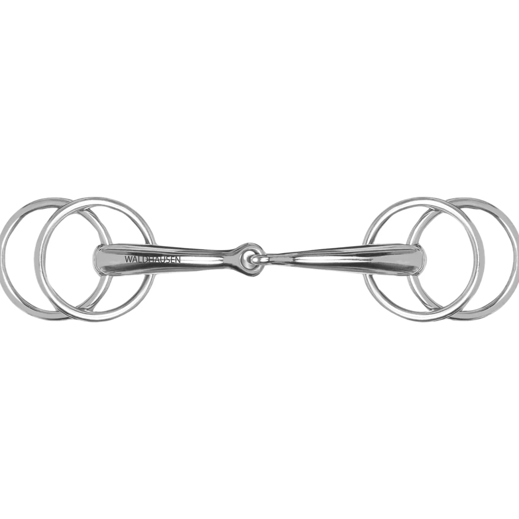 Wassertrense mit 4 Ringen, einfach gebrochen, Fahrtrense, Gebiss