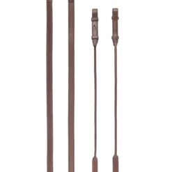Zügel 4E138, rundgenäht, Leder mit Gummi, 16 mm